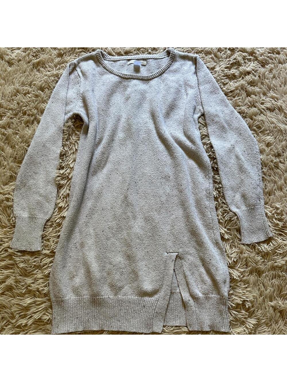 Canyon River Blues Long Sleeve Knit Sweater Dress in Cream, Size L